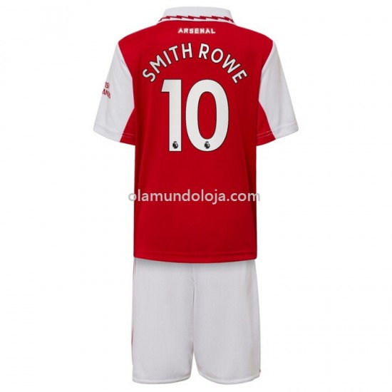 Camisola Arsenal Smith Rowe 10 Criança Equipamento Primeiro 2022-2023 Manga Corta